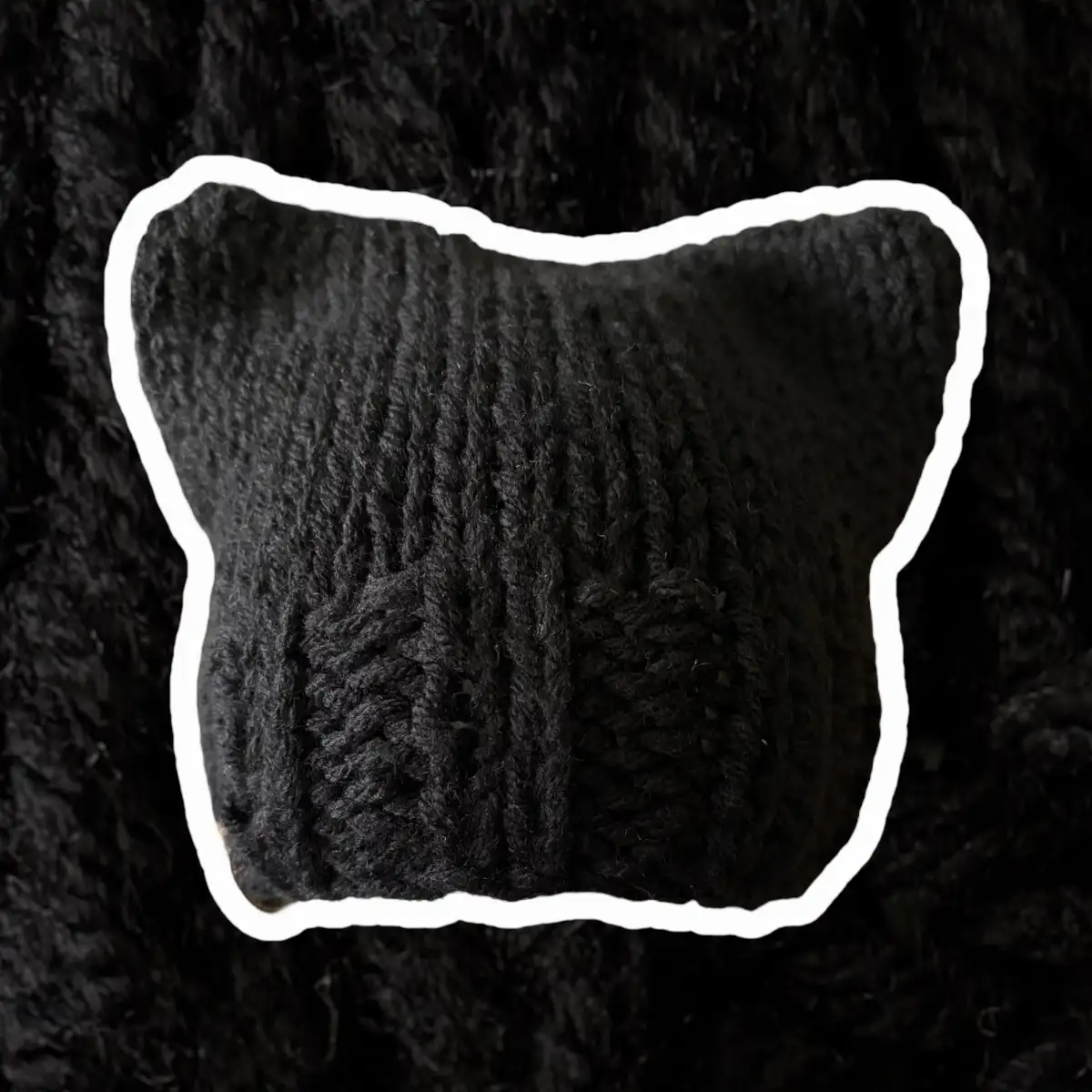 Bonnet fantaisie chat femme noir