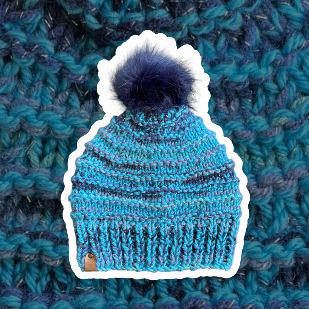 Bonnet multicolors bleu paillette