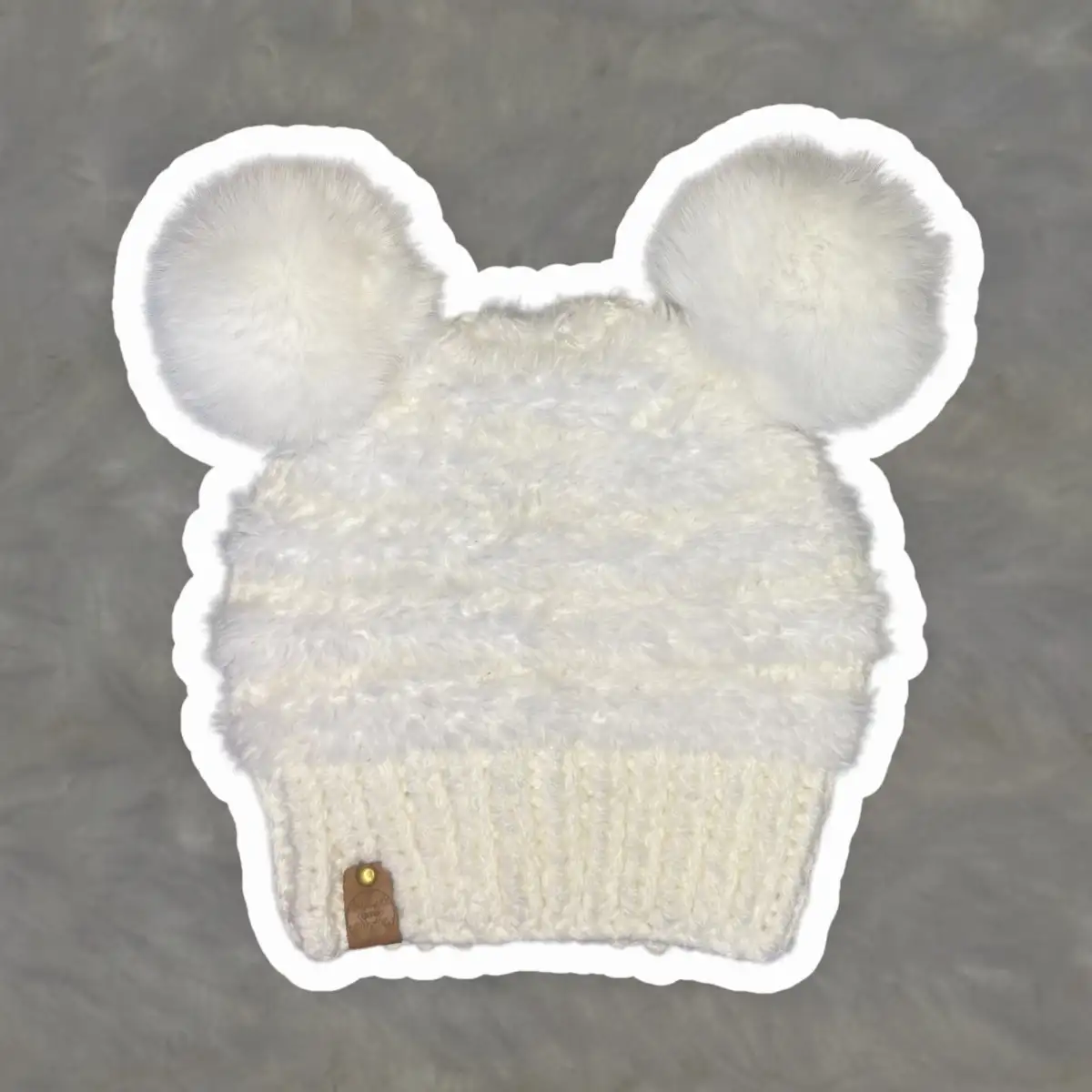 Bonnet fantaisie ours enfant fourrure blanche