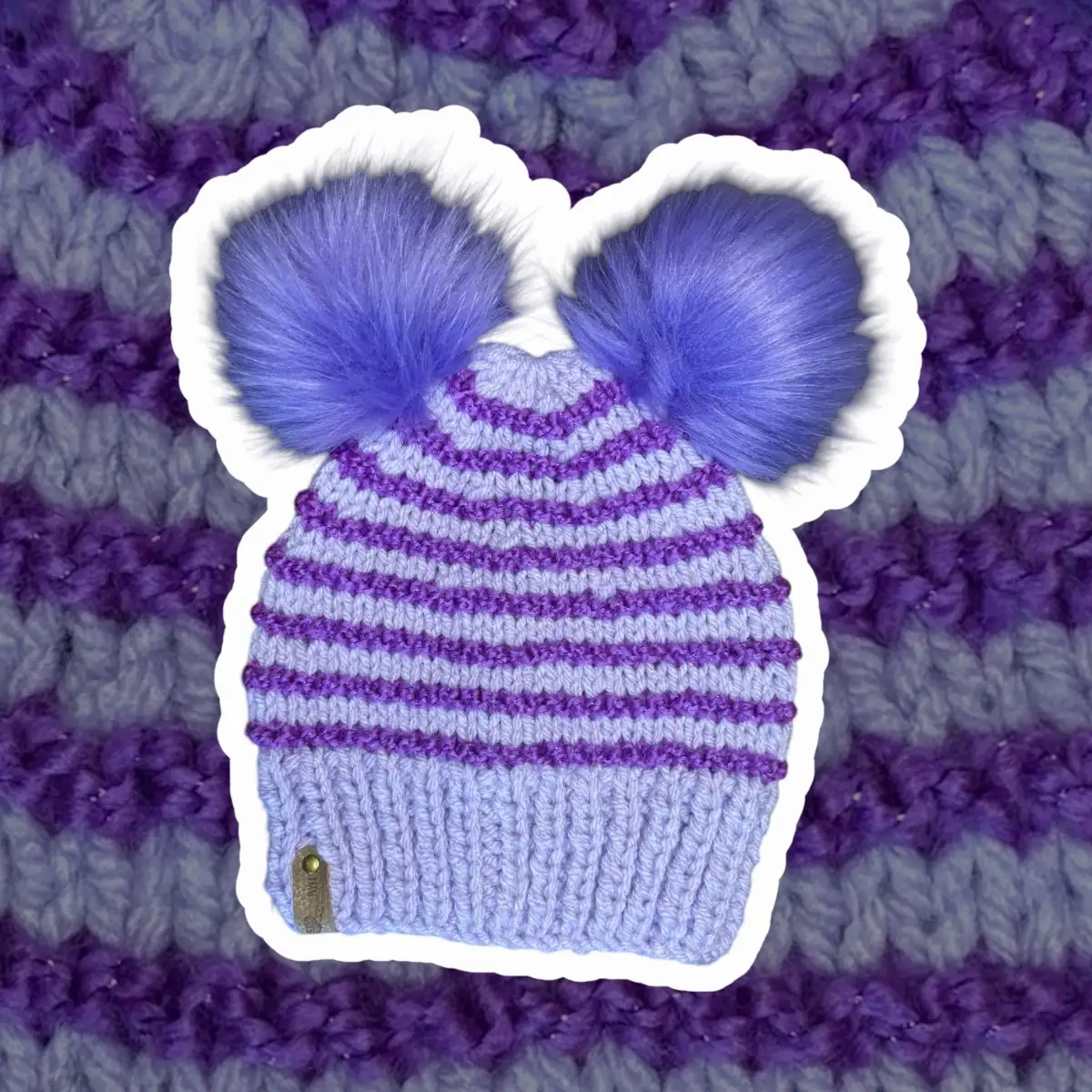 Bonnet fantaisie ours enfant 2-3ans violet