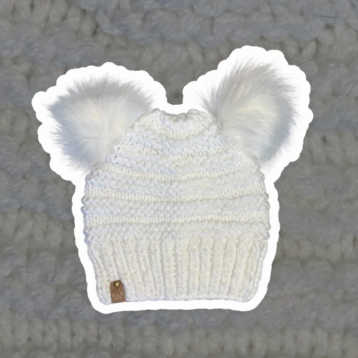 Bonnet fantaisie ours femme blanc