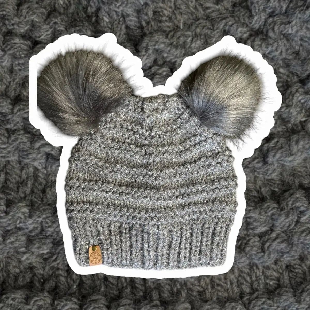 Bonnet fantaisie ours femme gris
