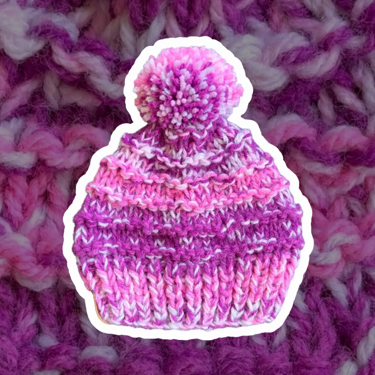 Bonnet classique multicolors bébé rose violet blanc