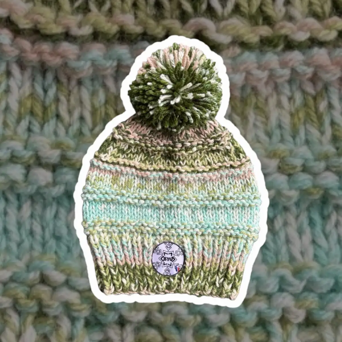 Bonnet homme tricoté mains multicolors 100% acrylique